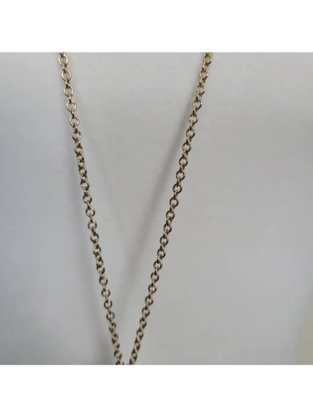 Banana Republic White Teardrop Pendant Necklace Gold Tone 36